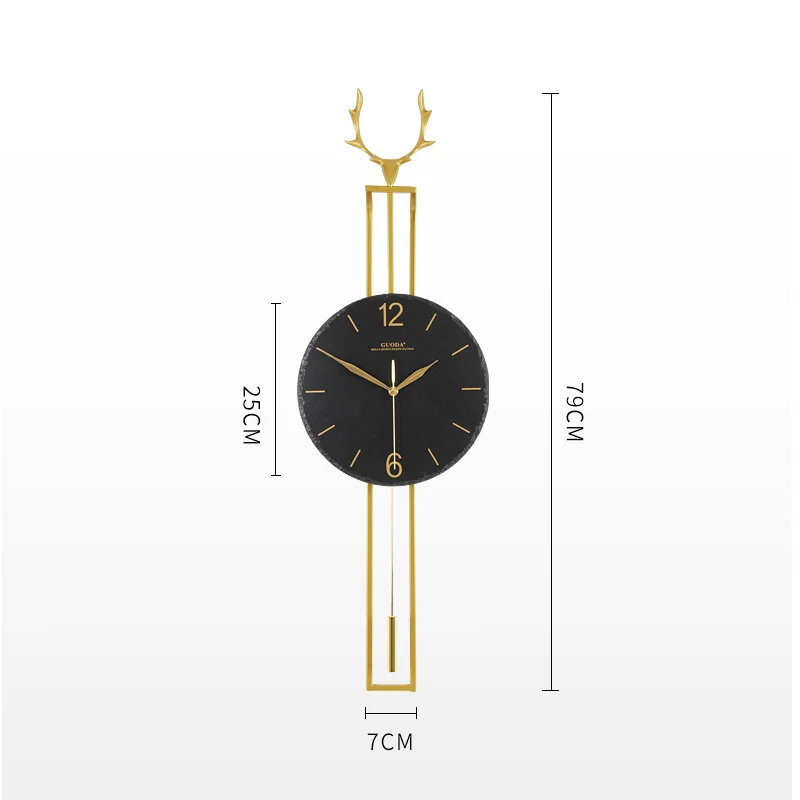 Minimalist Deer Head Rock Wall Clock Z211028  