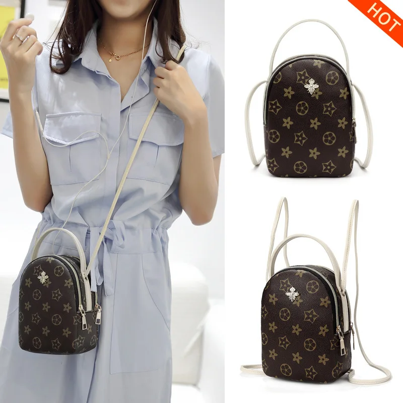 

Shoulder Shoulder Bag Female Bag 2019 New Version Mobile Phone Change Personality Printing Messenger Bag Mini Bag