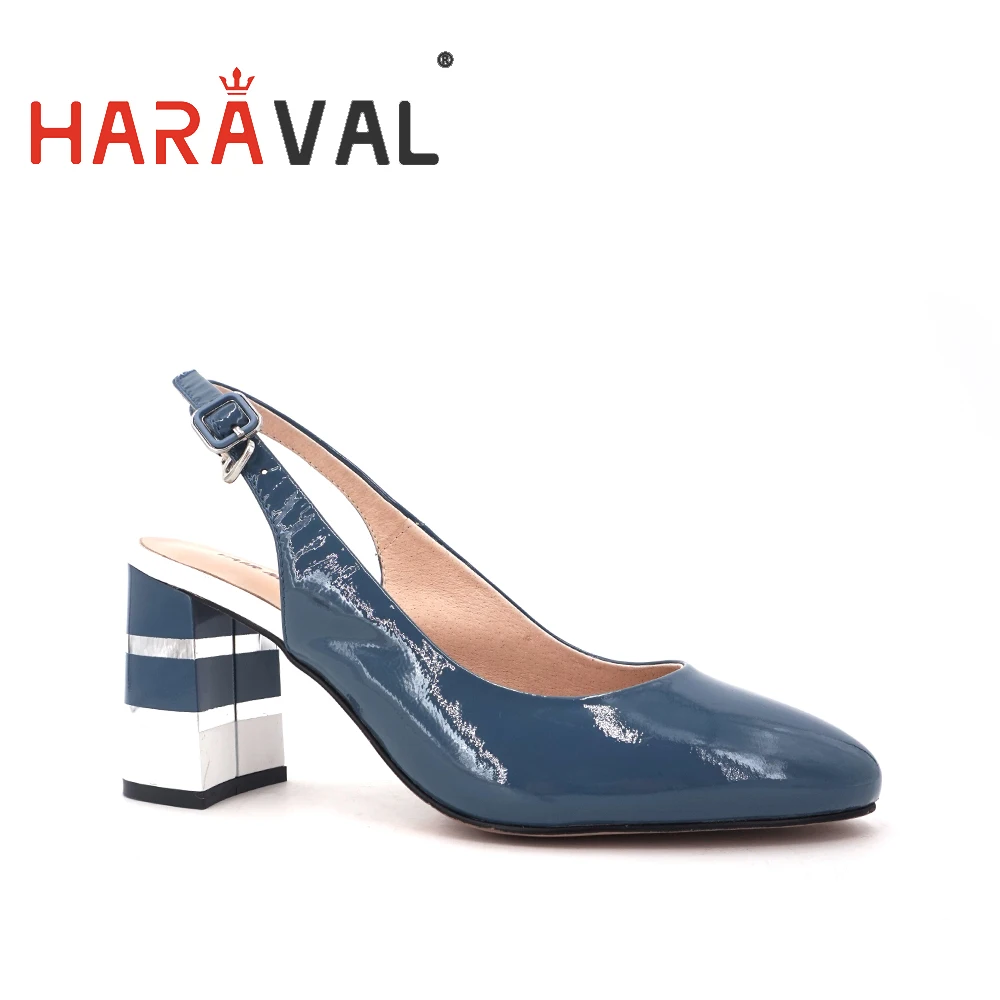 

HARAVALSpring Fashion women pumps Shoes Thick heels Patent leather Office & Career high heels Sheepskin Factory high quality A79