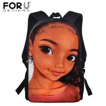 

FORUDESIGNS 2020 new fashion children's bag cartoon Black Girl Printed backpack baby toddler children backpack kindergarten Bag