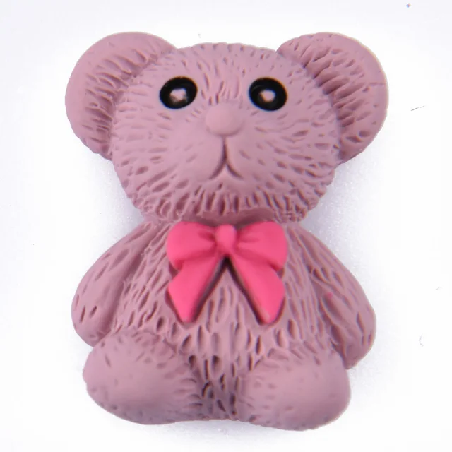 Hot Sale 1 Pcs Cartoon Bear Croc Shoe Charms Colorful Smile Face Baby Bear Clog Shoes Decorations Kid's Wristband Accessories r9590