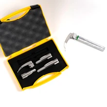 Маленькие дети ларингоскопы волоконно-оптический набор освещения высокое качество 2 лезвия с батарейной ручкой