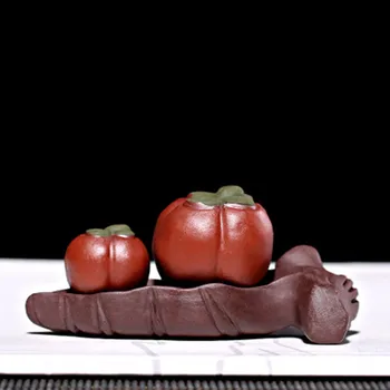 

Yixing Zisha Clay Vegetable Crafts Persimmon Tea Pet Chinese Tea Ceremony Handmade Tea Pets Tea Set Accessories High Quality