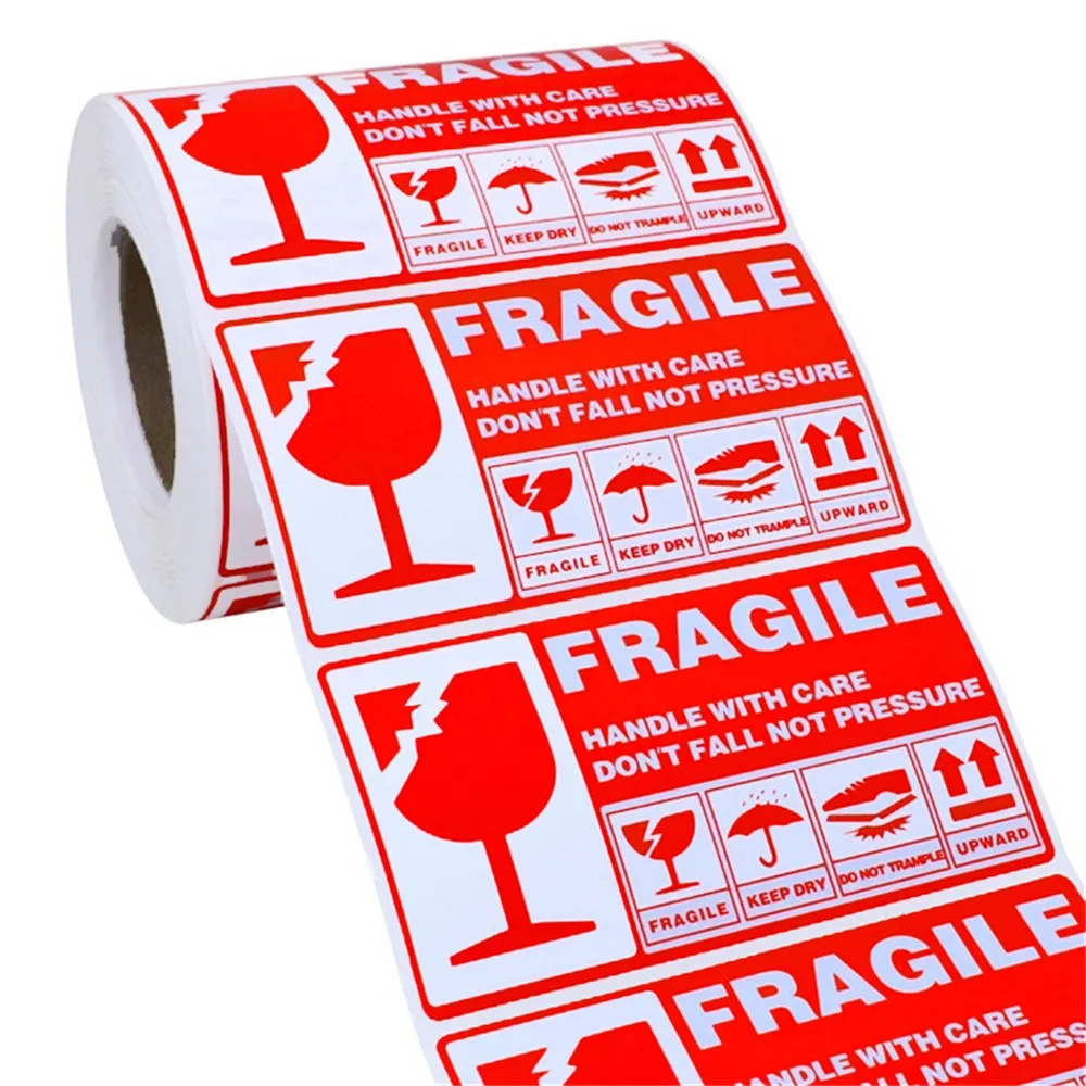 5 X 2.7 Inches Fragile Handle With Care Warning Stickers For Shipping