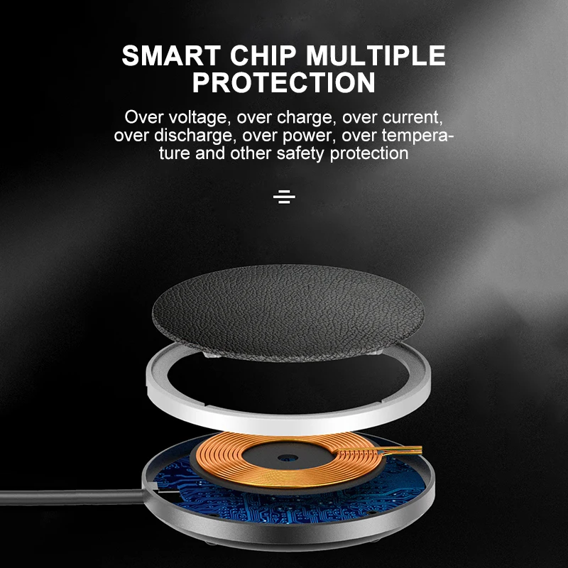 Detachable Mobile Phone Magnetic Wireless Charger Bracket Desktop Fast Charging Portable Charging Pad With Indicator Light