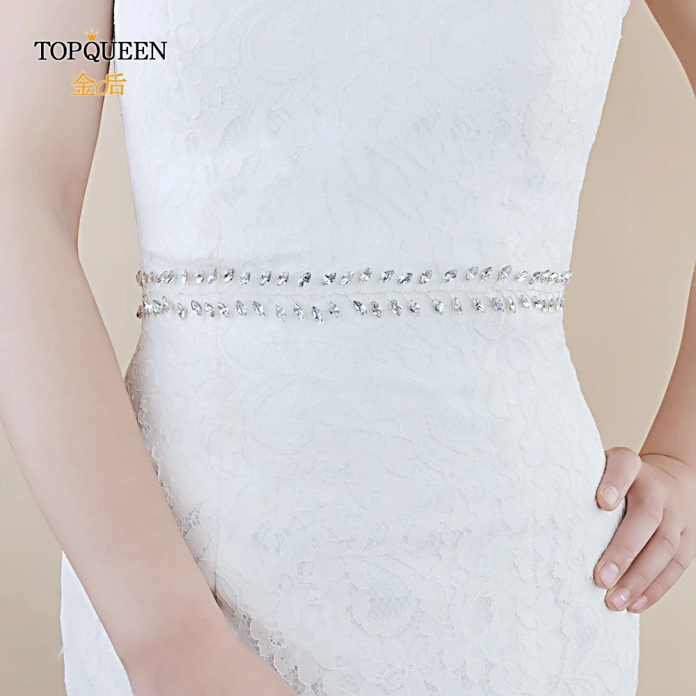 TOPQUEEN SH48-S пояс для платья пояс для женщин Свадебное платье тонкий пояс для подружек невесты Блестящие ремни для женщин Блестящий Пояс