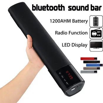 

10W bluetooth Speaker LED Display Portable Wireless HiFi Stereo TF FM USB Soundbar Column for Computer TV Phone With Clock Mode