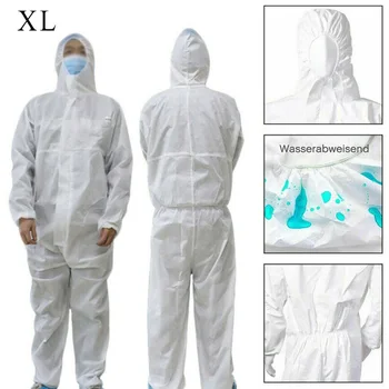 

Disposable Waterproof Protective Suit White Saliva-Resistant Coverall Laboratory Work Clothing Soft Suit XL/XXL