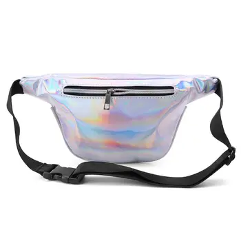 

Holographic Fanny Hip Pack Cute Phone Pouch Iridescent Waist Bag Heart Sequin Rainbow Bum with Adjustable Belt 23GE