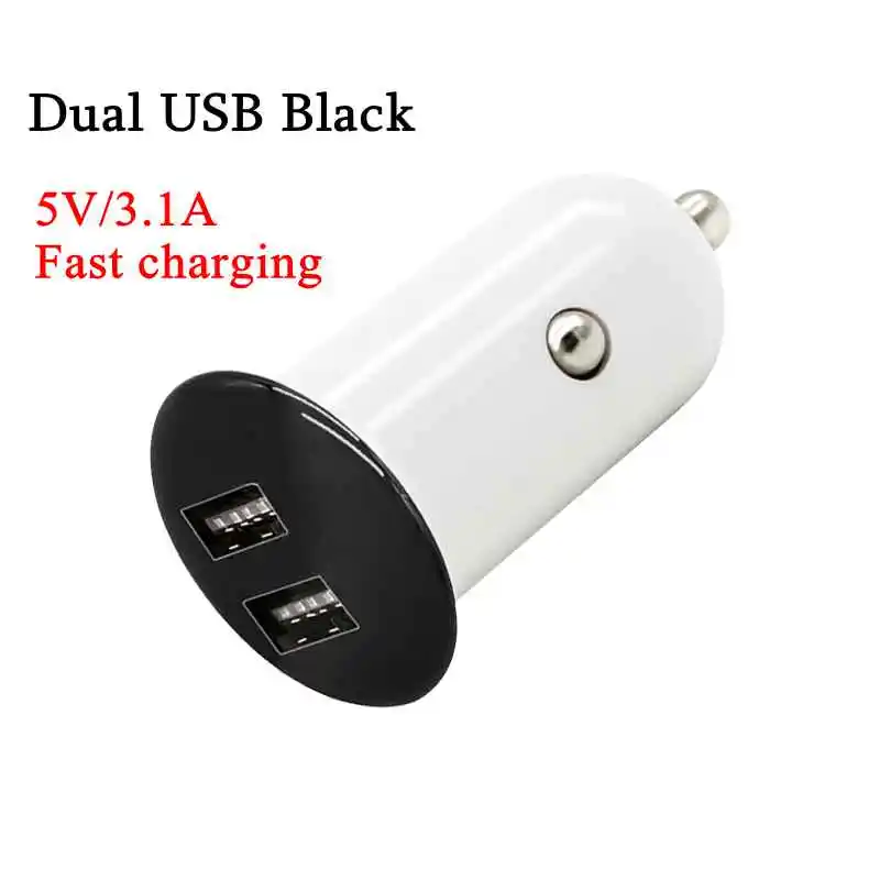 Быстрая зарядка 3,0 USB Автомобильное зарядное устройство для iPhone xs samsung Xiaomi Mini Dual USB Автомобильное быстрое зарядное устройство адаптер для мобильного телефона - Тип штекера: black