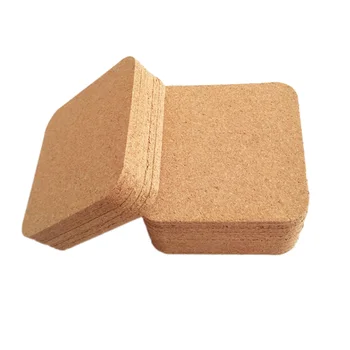 

10pcs Square Coaster Damp Proof Heat-Resistant Cork Anti-Skid Insulation Eco-Friendly Place Mat (Yellow)