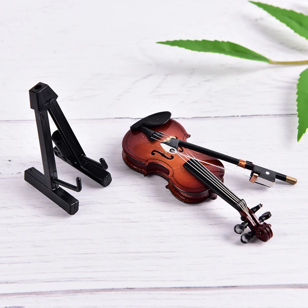 vintage miniature ceramic animals 8cm Collection Decorative Ornaments Model Decoration Gifts With Support Miniature Musical Instruments Mini Violin Wooden vintage miniature glass animals