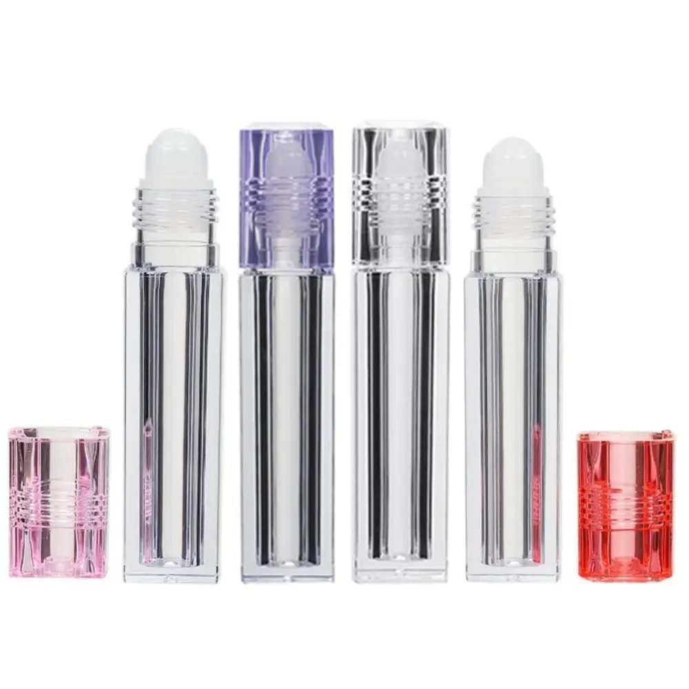 

3pcs 6.5ml Square Clear Glass Essential Oil Roller Bottles with Glass Roller Balls Aromatherapy Perfumes Lip Balms Empty Bottles