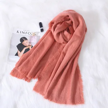 

women scarf thin shawls and wraps lady solid female hijab stoles long cashmere black