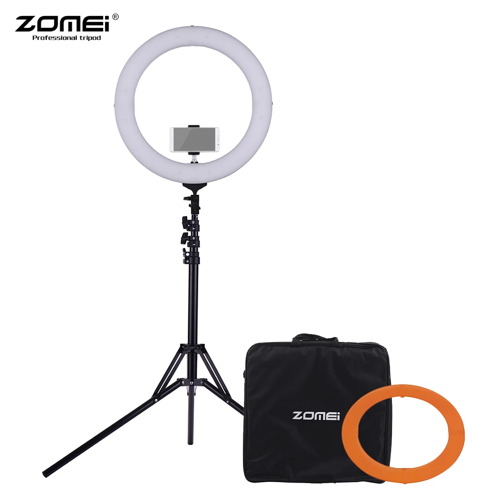 

ZOMEI 18 Inch 5500K Mono-color Dimmable Ring Video Light LED Fill Light CRI 90+ for Wedding Portrait Photography Live