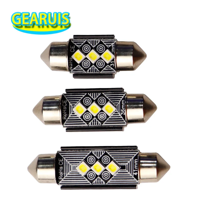 100X eco Festoon 3 SMD 3030 Chips 70MA Неполярные C5W 31 мм 36 39 41 Светодиодные внутренние купольные