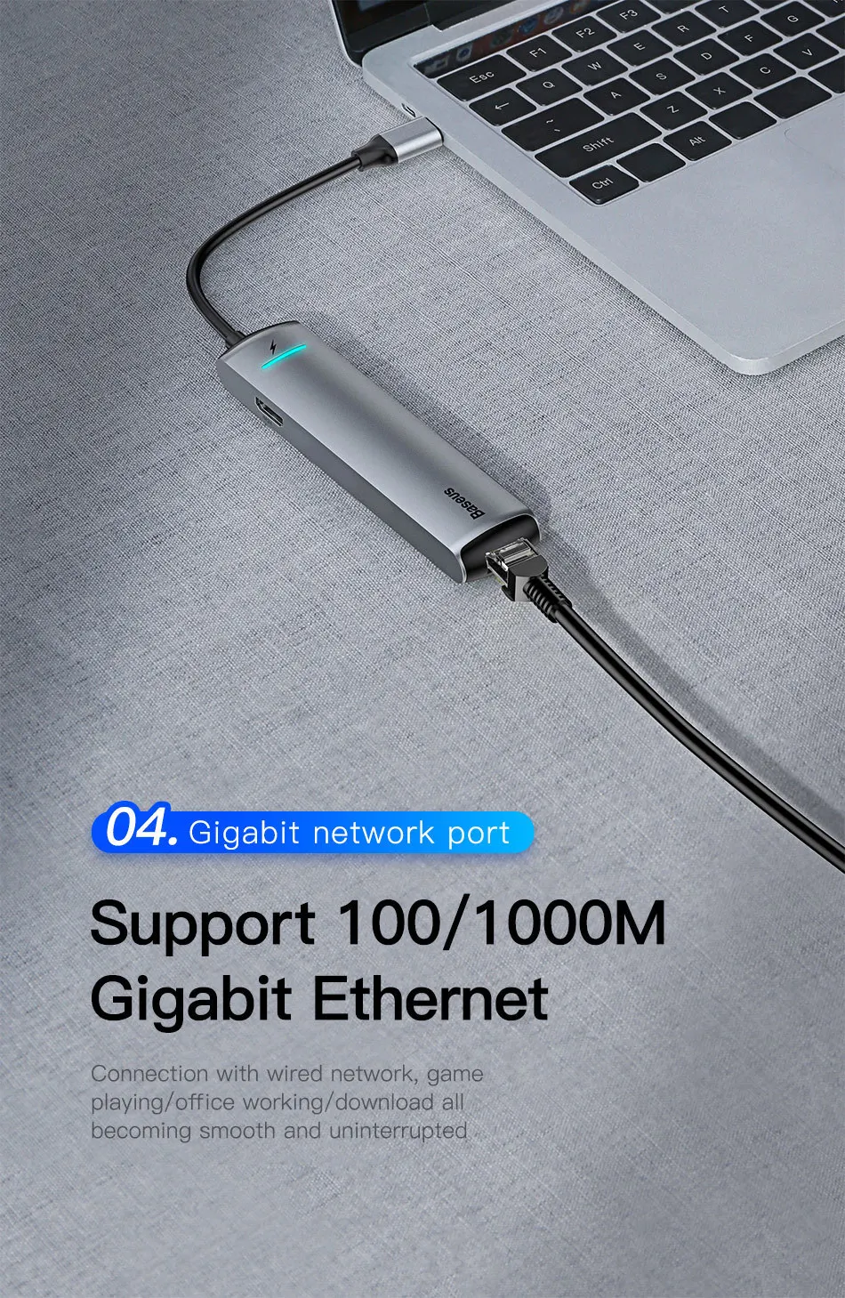 Baseus USB C концентратор type C к HDMI RJ45 Ethernet несколько портов USB 3,0 USB3.0 PD адаптер питания для MacBook Pro Air Dock USB-C хаб