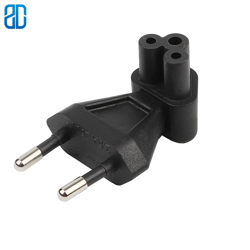 EU C5 EU Euro TO IEC320 C5 Bend 90 Degree 2Pin AC Power Adapter