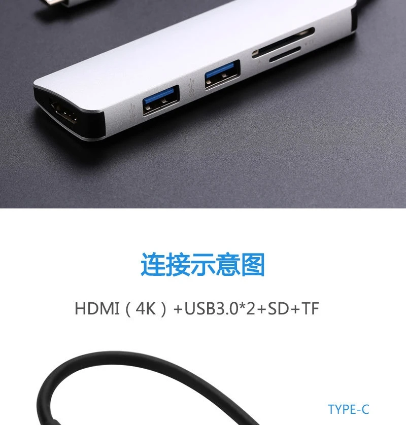 Тип-c к HDMI кард-ридер концентратор конвертер для Apple MacBook устройство для чтения карт SD TF концентратор 3.0f пять в одном