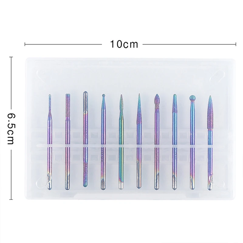 10 шт. Алмазная фреза для ногтей набор фреза электрическая машина аксессуар пилки для ногтей Резак для маникюр кутикула инструменты для очистки
