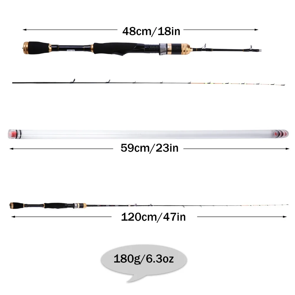 Sougayilang Raft Fishing Rod Titanium Alloy 2 Sections Adjustable Len