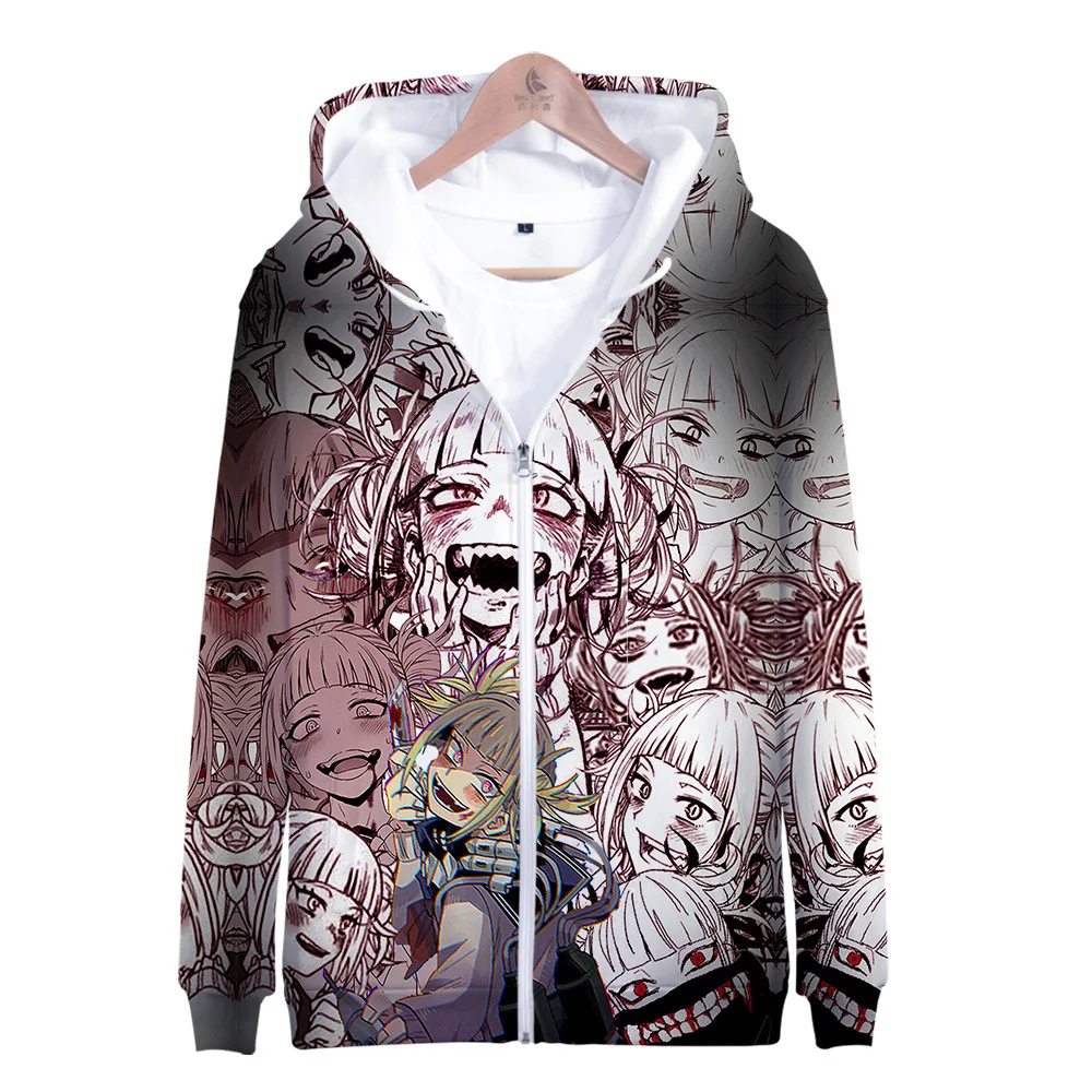 My Hero Academia Off Harajuku Anime White Zipper Hoodies