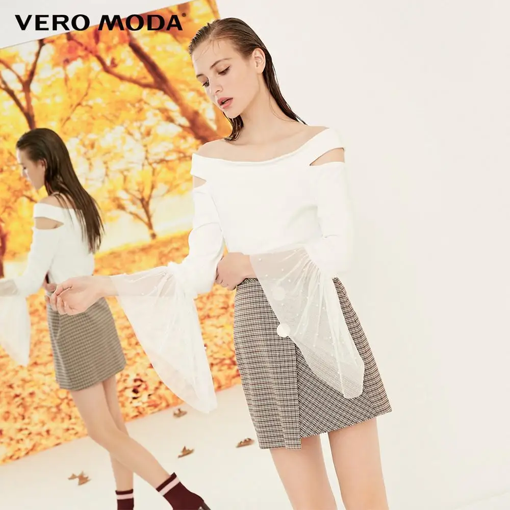 Vero Moda Новое поступление облегающие топы с открытыми плечами Gauzy Splice | 318402504 - Цвет: Snow white