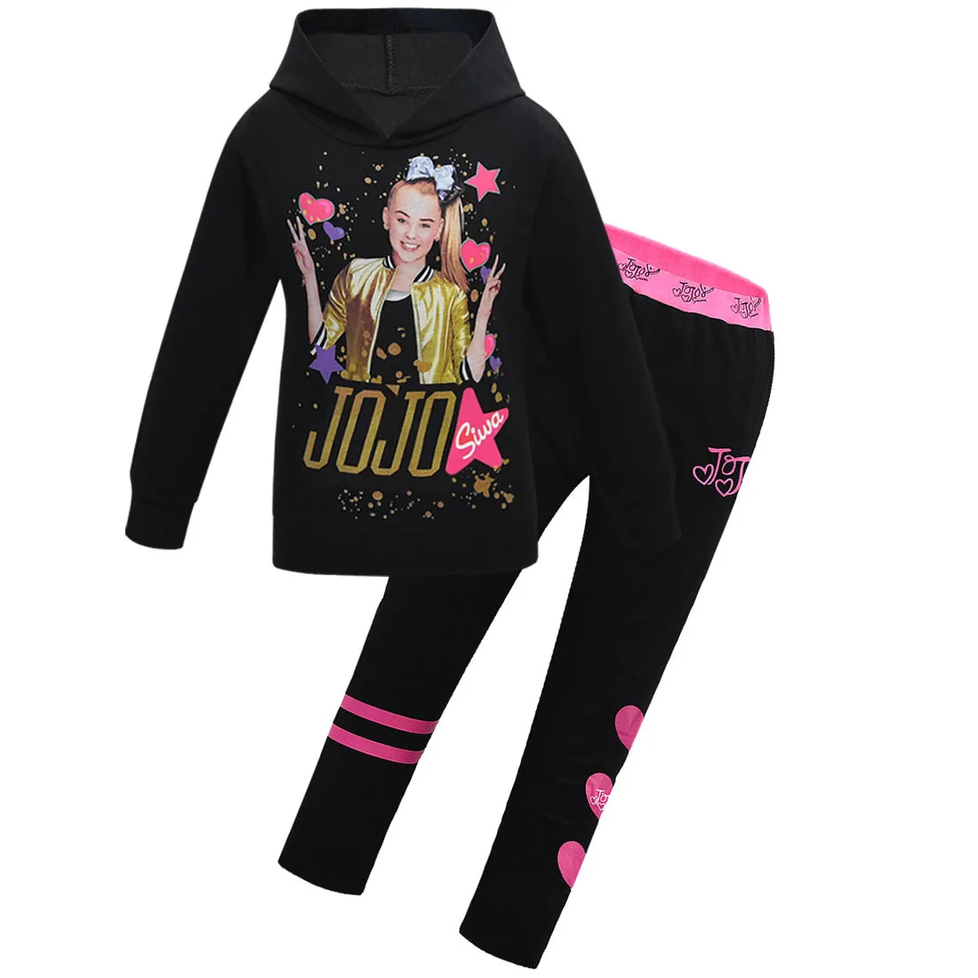 JOJO Siwa/комплекты для маленьких детей зимняя одежда футболка+ штаны с длинными рукавами, комплект молнии, весенние толстовки 2 предмета, рождественские наряды для девочек-подростков