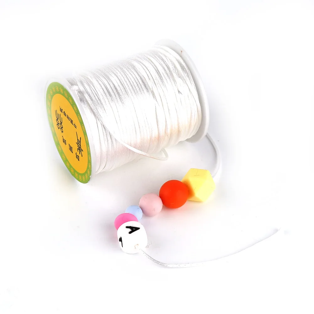 Sensory Chew Necklaces 20-80meter Baby Chewable Necklace Accessories 1.5mm/2mm/2.5mm Satin Silk Nylon Cord for Baby Pacifier Chain DIY Tools
