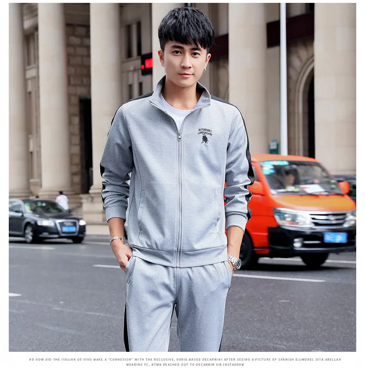 Brand New Men Sets Fashion Autumn Spring Sporting Suit Sweatshirt+Sweatpants Mens Clothing 2 Pieces Sets Slim Tracksuit T111