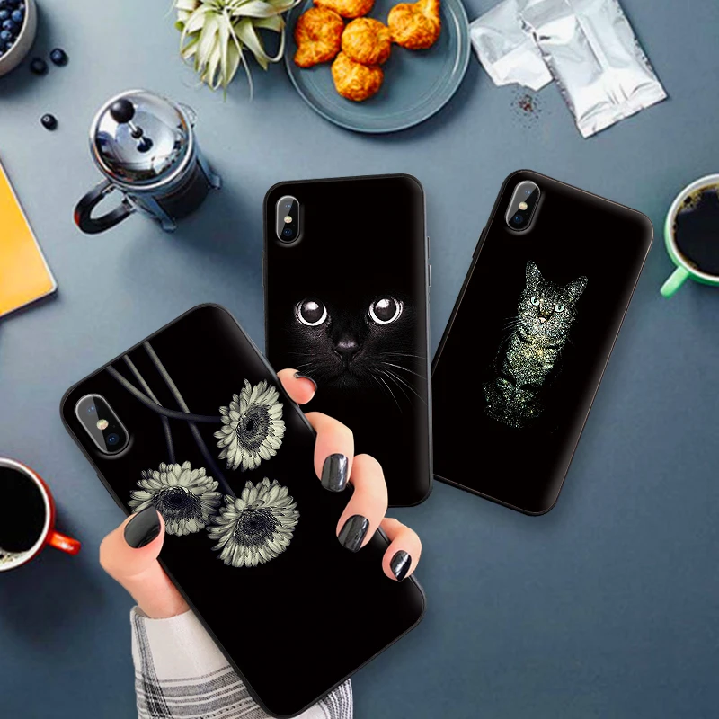 Черный кот для Xiaomi Redmi 7 Note 4X 5A 16G 32G GO 7A K20 6 5 8 Pro Чехол телефона | Мобильные телефоны и