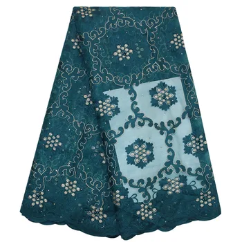 

Bestway Top Teal Embroidered French Tulle Lace Fabric 2020 High Quality African Women Evening Dress 5 Yards Nigerian Lace Fabric
