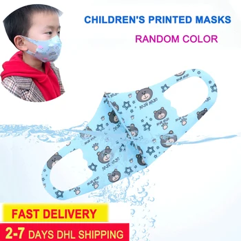 

Cartoon Print Face Mask Kids Washable Ice Silk Cotton Protection Mask Disposable 100pcs For Reusable