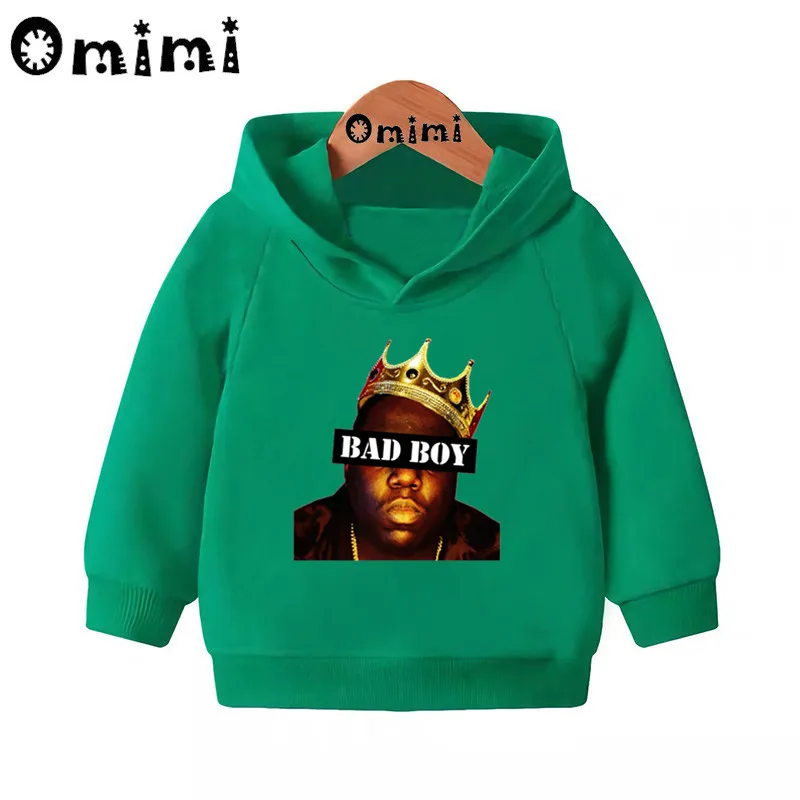 Детские толстовки в стиле хип-хоп с принтом «repper Notorious Big» детские толстовки с капюшоном пуловер для малышей Топы для маленьких девочек и мальчиков KMT456
