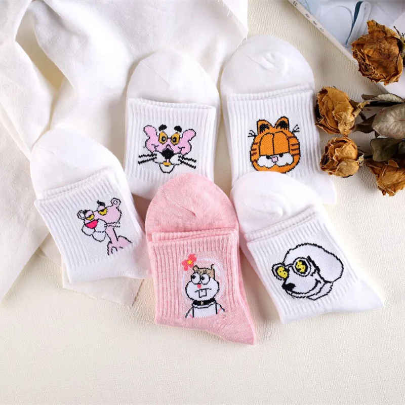 Японский Kawaii женские животных носки без пятки с рисунком из мультфильмов для
