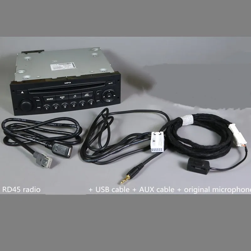 Original RD45 Car Radio USB AUX Bluetooth for Peugeot 207 206 307 Citroen C3 C4 C5 CD Player Upgrade of RD4 Audio | Автомобили и