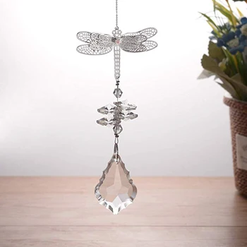 

Set of 6 Dragonfly Crystal Suncatcher Prisms Bead Hanging Crystal for Windows Prisms Suncatcher Garden Wedding Decor Rainbow Mak