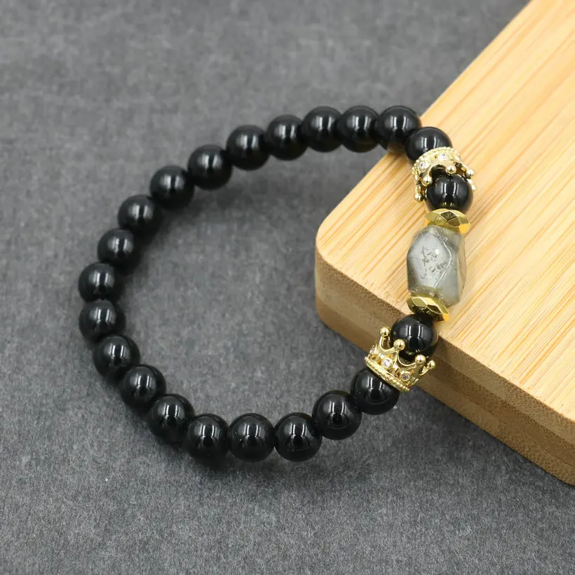 Men Bracelet Gold Crown Beads Bracelet Natural Moonstone Yoga Chakra Diffuser Bracelets For Women Men Jewelry Pulseras Hombre - Image 5