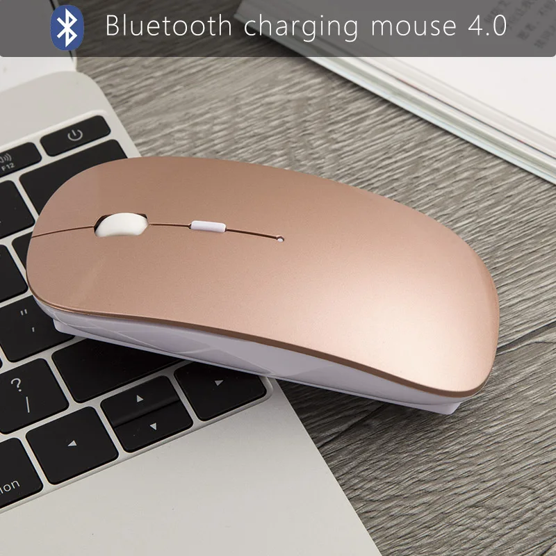 Женская и Мужская Bluetooth мышь для Macbook air/pro перезаряжаемая Бесшумная беспроводная мышь для Windows 10/Mac muis draadloos - Цвет: Bluetoothrose gold