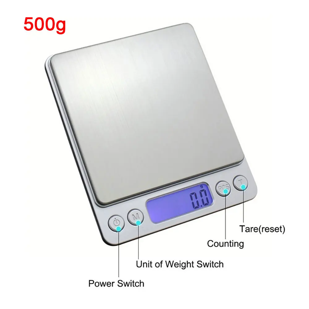 Весы кухонные весы цифровые весы заряженные точные премиум-usb из нержавеющей стали lcd весовой баланс обеденное жаркое - Цвет: 500g 0.01g