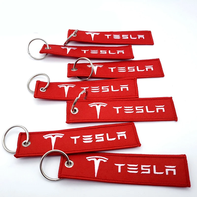 Аксессуары для стайлинга автомобиля Tesla Model 3 S X Y логотип текстильная ткань брелок кольцо ключей