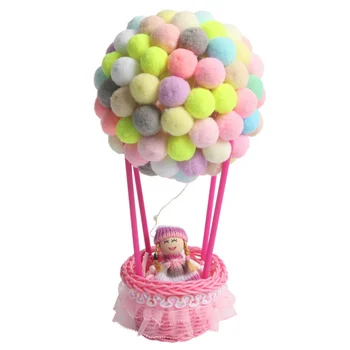 

Handmade Cartoon DIY Flash Hot Air Balloon Modeling Luminous Ornaments Table Night Light Lamp Home Office Glow Decoration