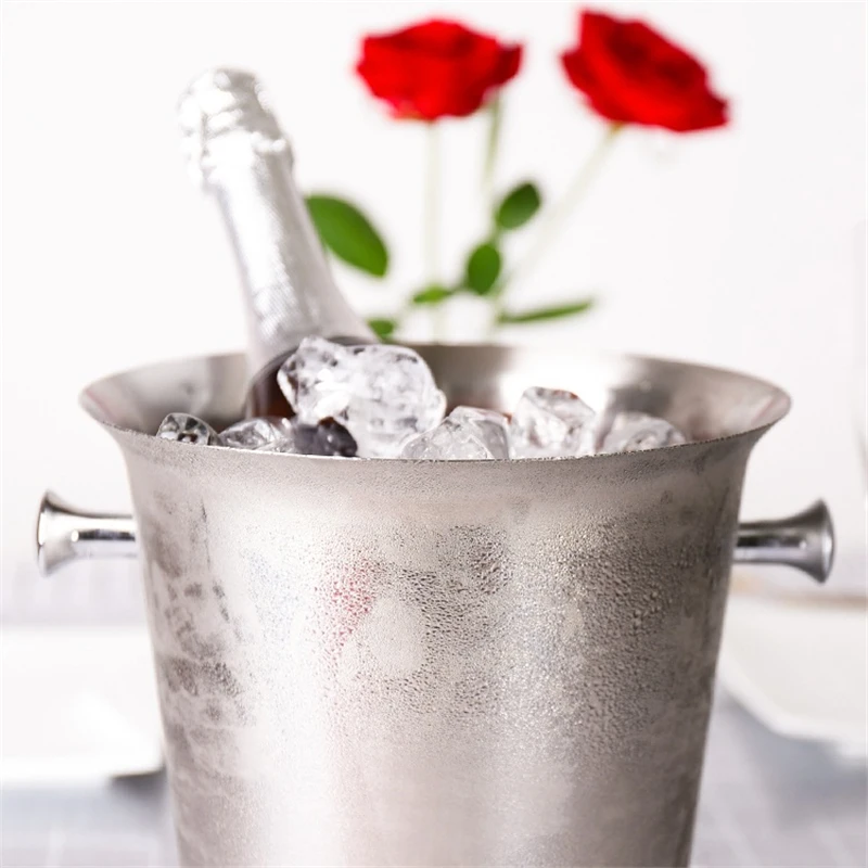 2L/4L European Style Stainless Steel Ice Bucket Wine Champagne Wine Chiller Bottle Cooler Beer Chiller Ice Barrel