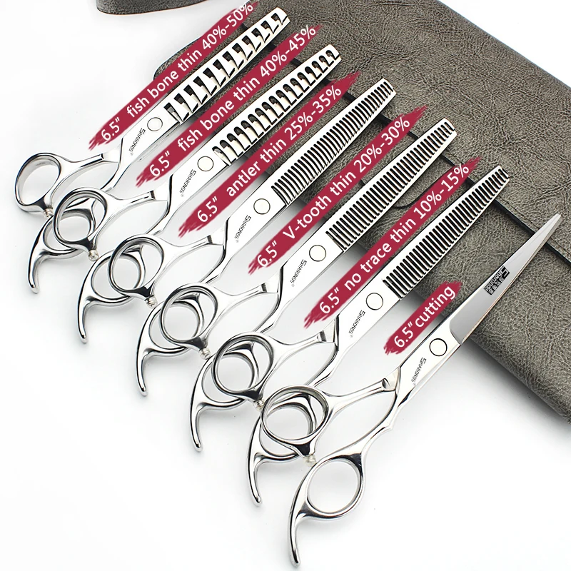 6/6.5/7/7.5 inch Japanese hairdressing scissors Barber Shop Shears Hair Cutting Scissors Thinning rate Scissors Set