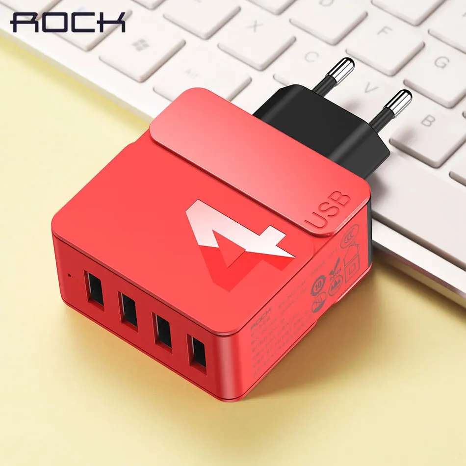 ROCK USB зарядное устройство с двумя/четырьмя портами usb быстрое зарядное устройство EU US Plug дорожное настенное зарядное устройство для iPhone samsung Xiaomi Мобильные Телефоны Планшеты