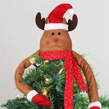 

2021New Christmas Tree Toppers Decorations Santa Snowman Hat Christmas Tree Decoration Christmas Tree Ornaments Navidad 2021