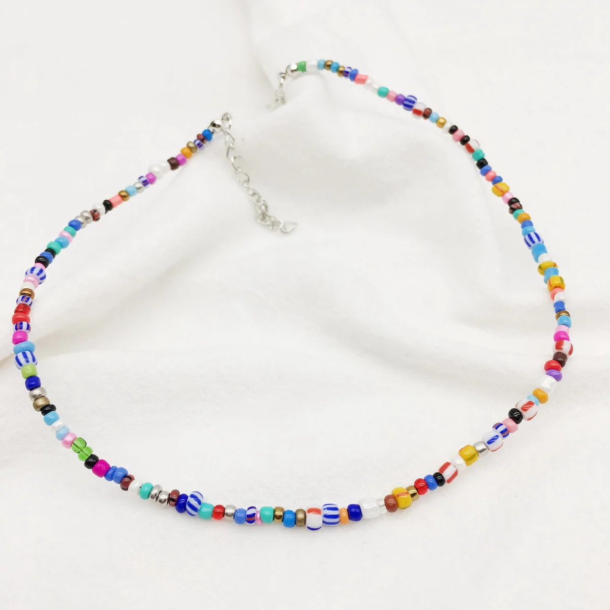 2021 Rainbow Women Short Necklace Fashion Handmade Multicolor Beads Bohemia Women Delicate Choker Jewelry Best Friend Gift
