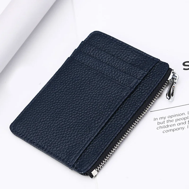 

Leather Coin Purses Multiple Card Slots Zipper Mini Wallet Card Holder Mini Bag LT88