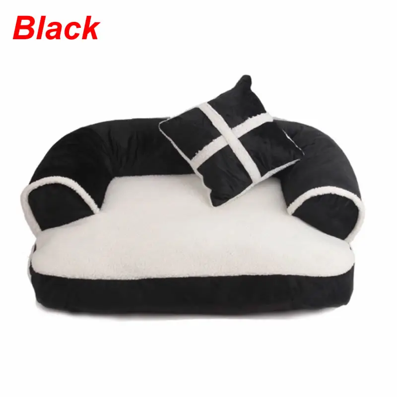 S-L, кровать для домашних животных, собак, кошек, дивана, щенков, подушка для дома, мягкий флис, теплый коврик для питомника, подушка - Цвет: Black