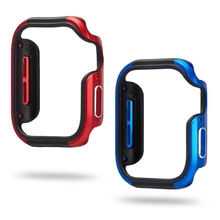 Дизайн алюминиевый сплав+ ТПУ чехол для Apple Watch Series 5 4 крышка 44 мм 40 мм бампер высококачественный корпус для Аксессуары для iwatch